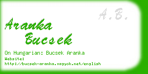 aranka bucsek business card